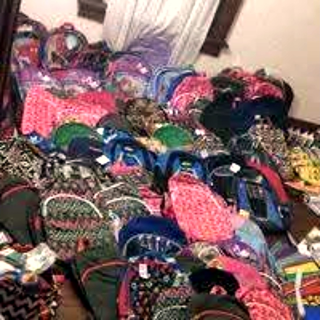 Sorted school supplies ready to be handed out to families